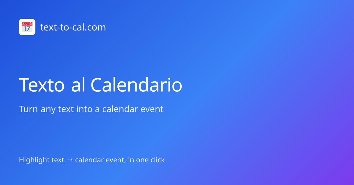 Texto al Calendario