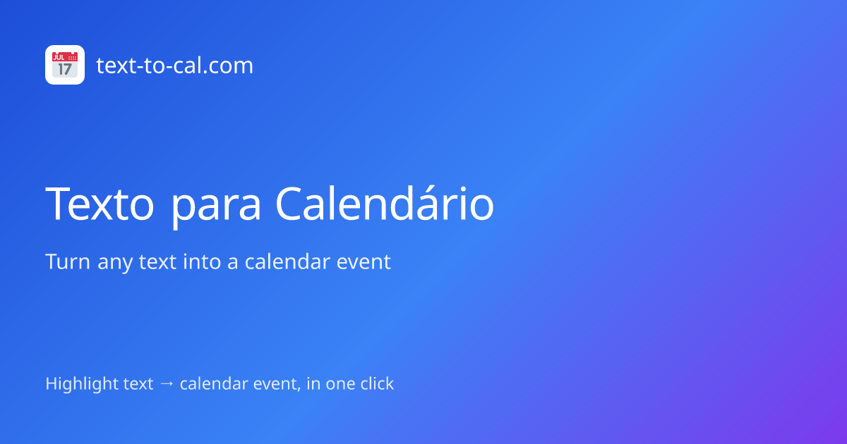 Texto para Calendário